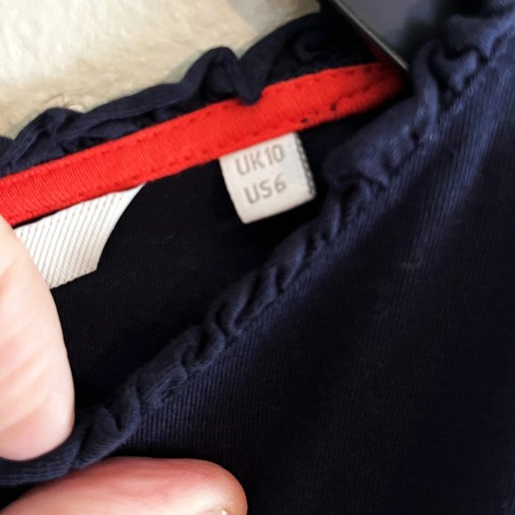 Boden Navy Blue Top with Pom Pom Trim - Picture 4 of 8